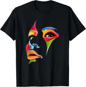 Abstract Colorful Woman Art Face T-Shirt
