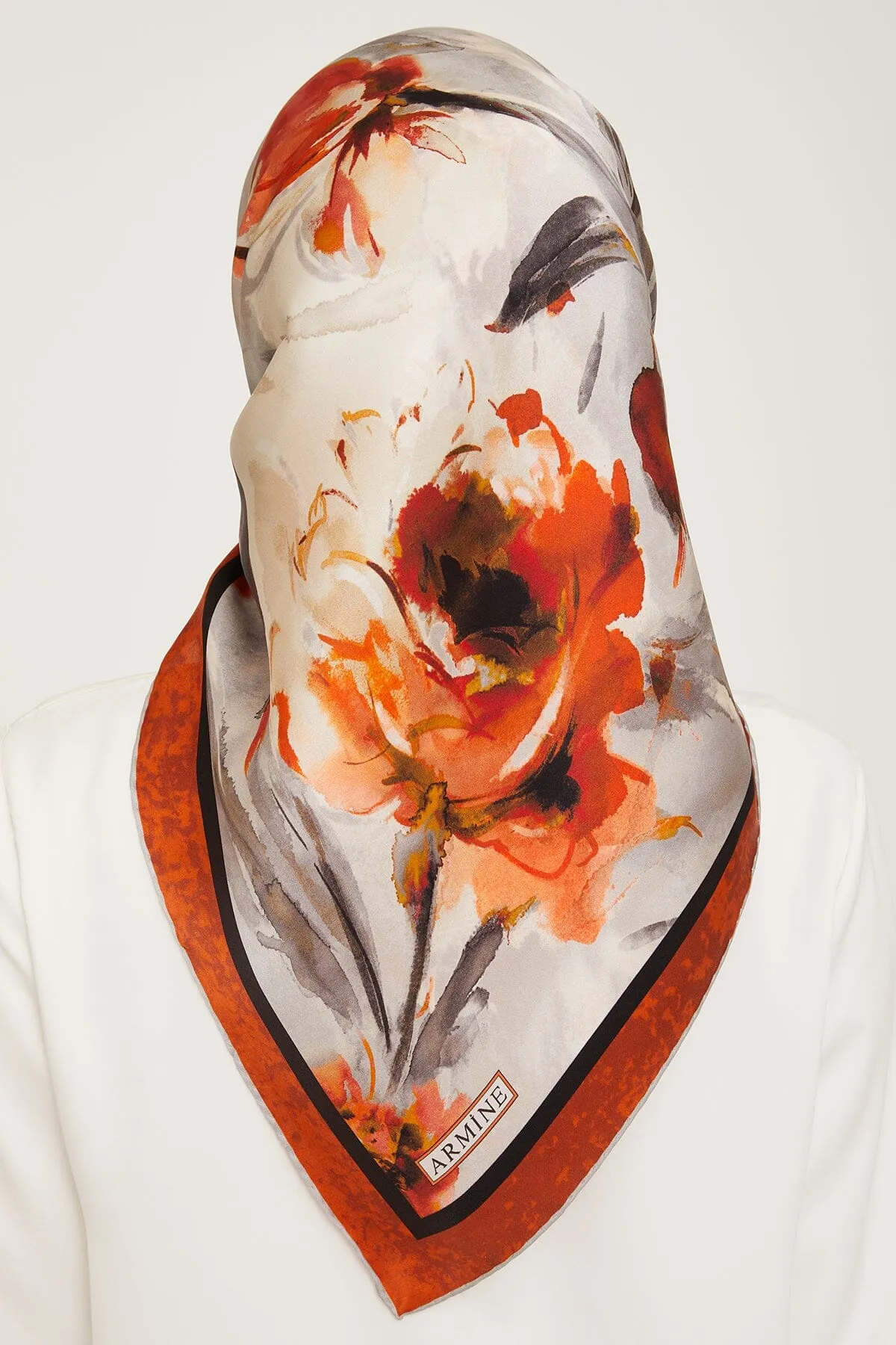 Armine Iris Floral Silk Scarf #37