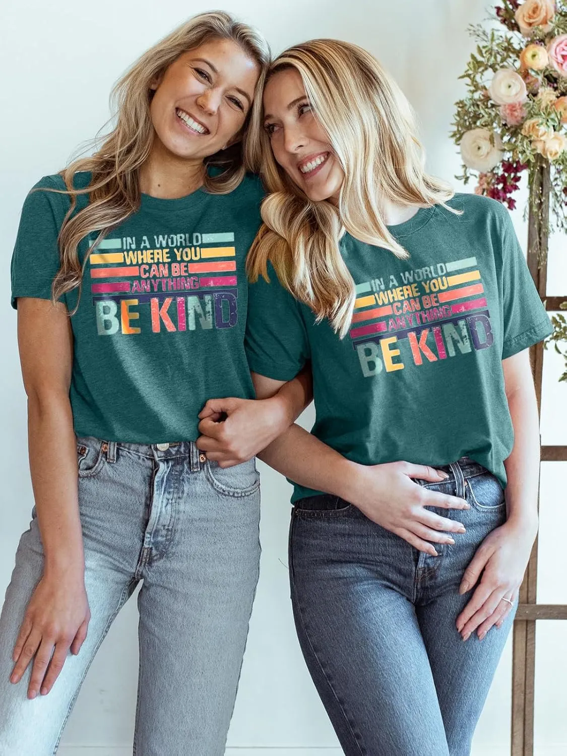 Be Kind Shirt Women Kindness Teacher Shirts Cute Graphic Tee Inspirational Blessed Short Sleeve Tops