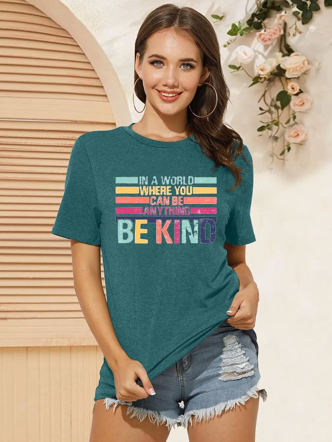 Be Kind Shirt Women Kindness Teacher Shirts Cute Graphic Tee Inspirational Blessed Short Sleeve Tops