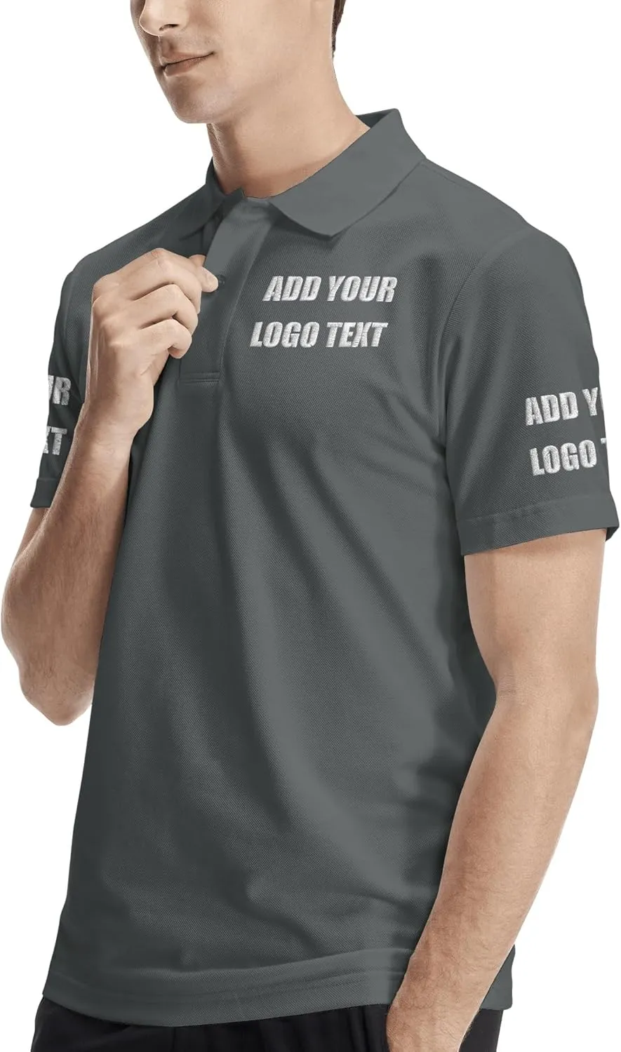 Custom Polo Shirts for Men Women Personalized Design Your Own Text Logo Name Embroidered Dry Fit Golf Shirt