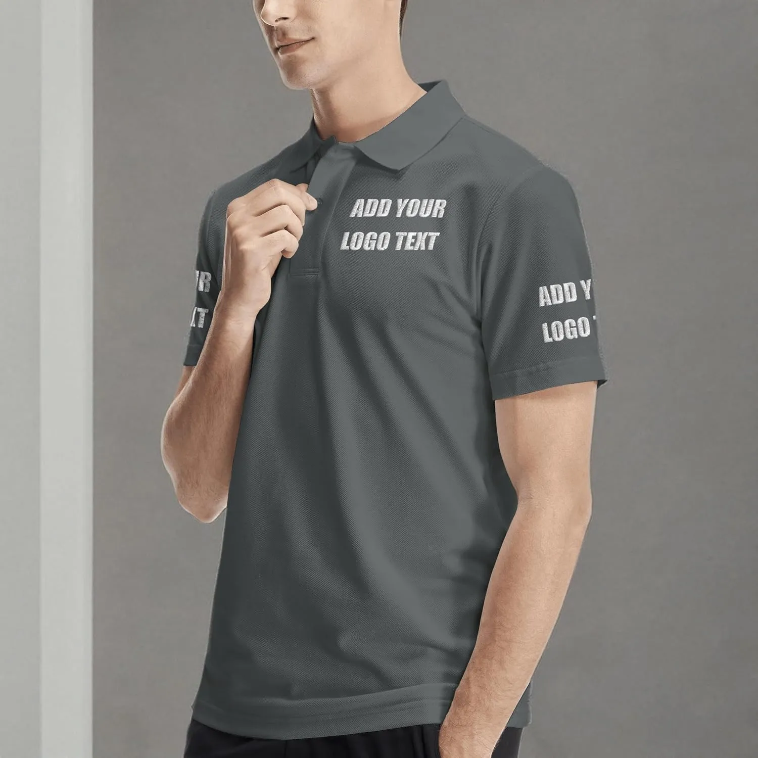 Custom Polo Shirts for Men Women Personalized Design Your Own Text Logo Name Embroidered Dry Fit Golf Shirt
