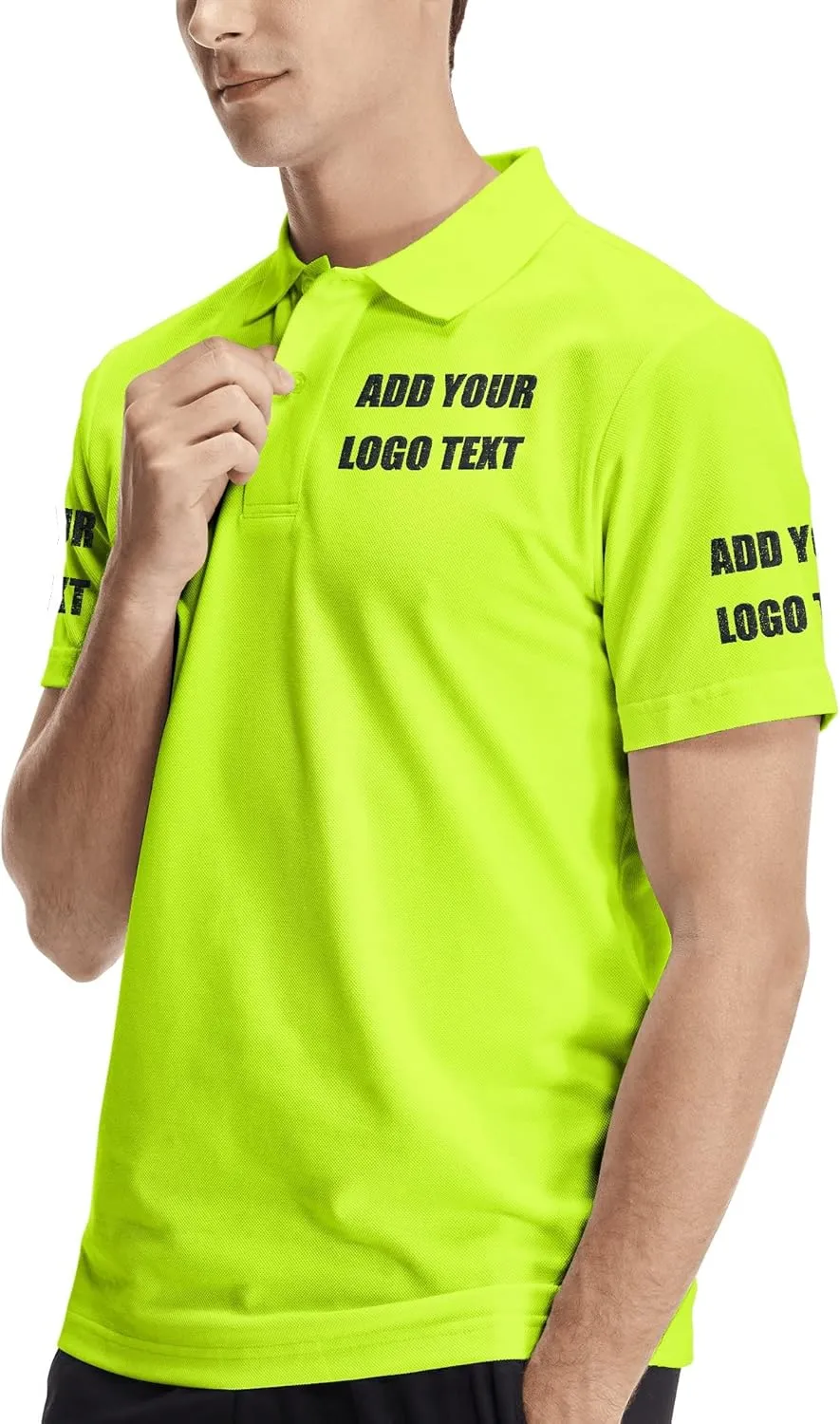 Custom Polo Shirts for Men Women Personalized Design Your Own Text Logo Name Embroidered Dry Fit Golf Shirt