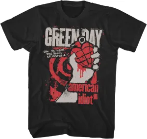 Green Day American Idiot Mens Black Short Sleeve T Shirt Punk Rock Vintage Style Graphic Tees