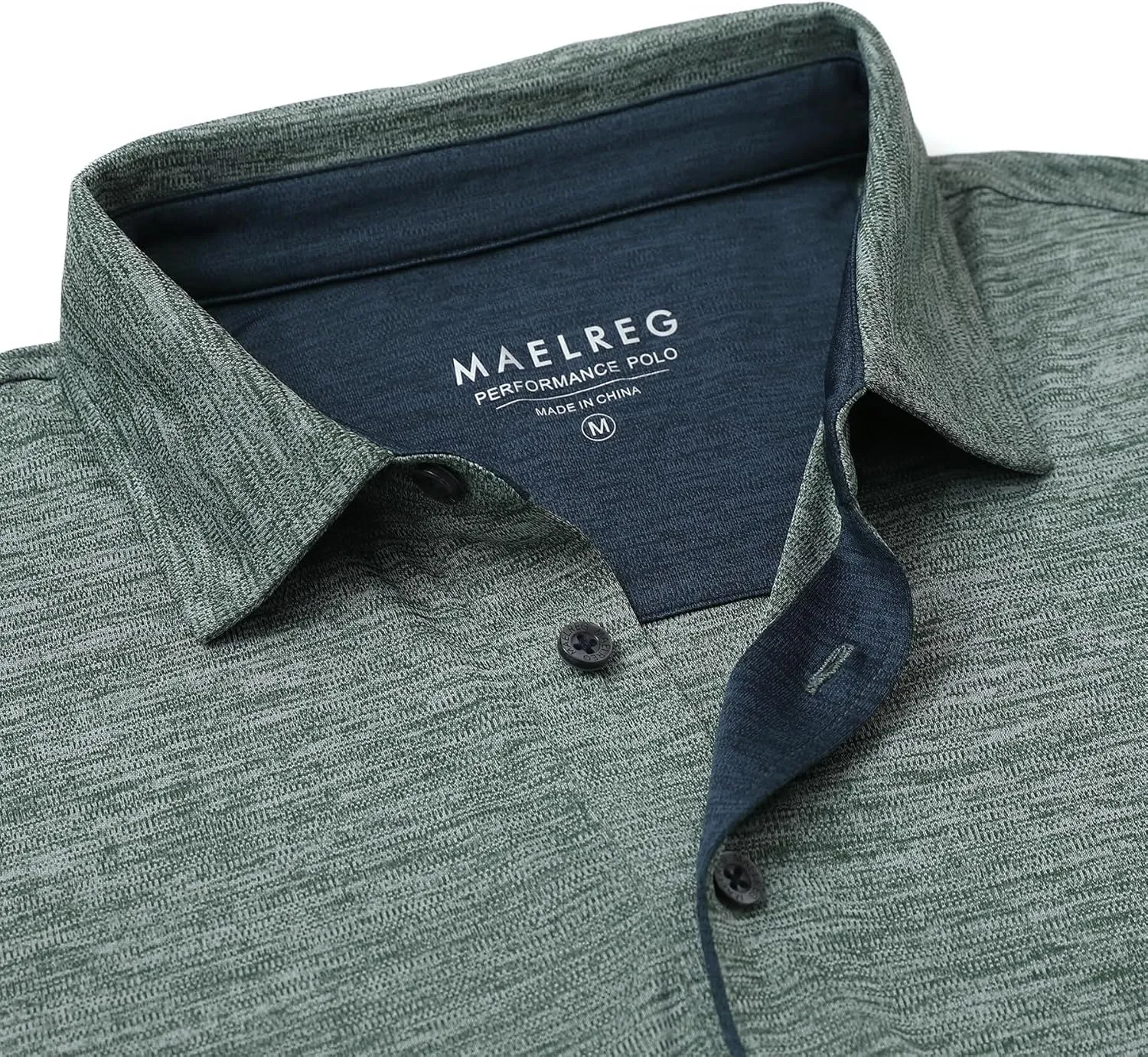 M MAELREG Mens Golf Shirt Short Sleeve Dry Fit Tech Moisture Wicking Performance Stylish Heather Collared Polo Shirts