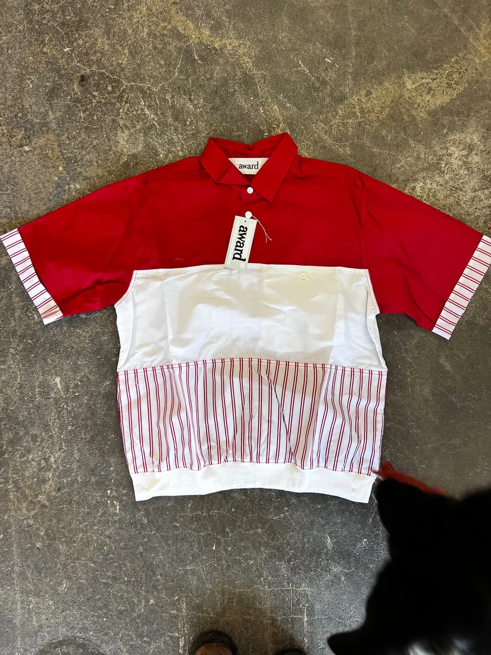 NOS deadstock mens 1980s shirts RED w/pinstripe (60 pieces)