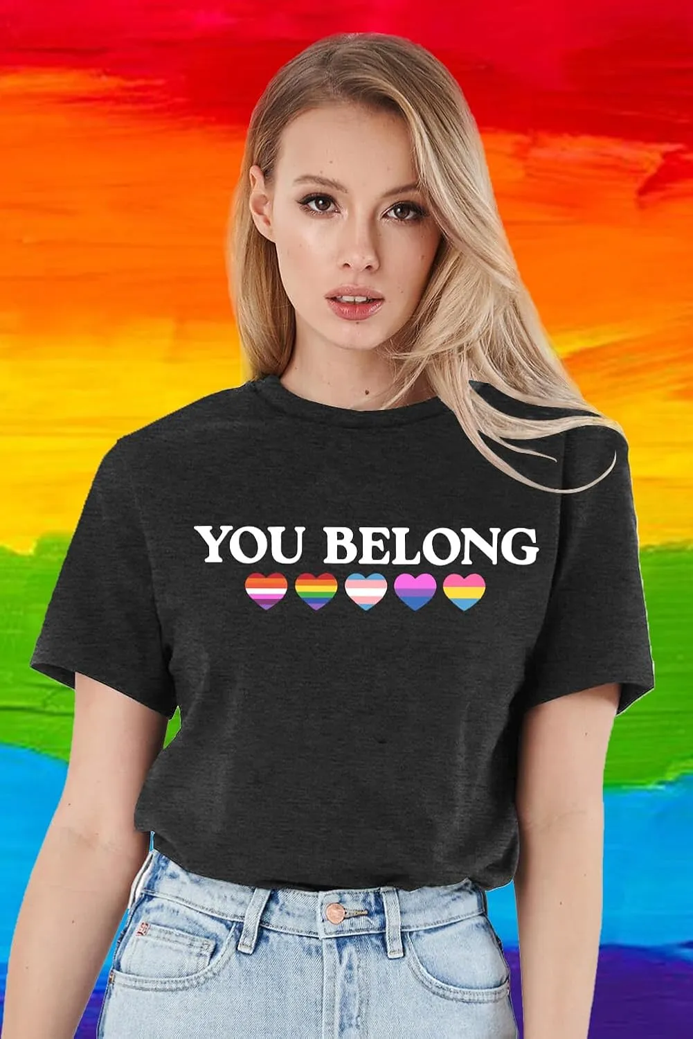 Pride Shirts for Women Human LGBT T-Shirt Rainbow Graphic Tee Shirt LGBTQ Equality Blouse Tops