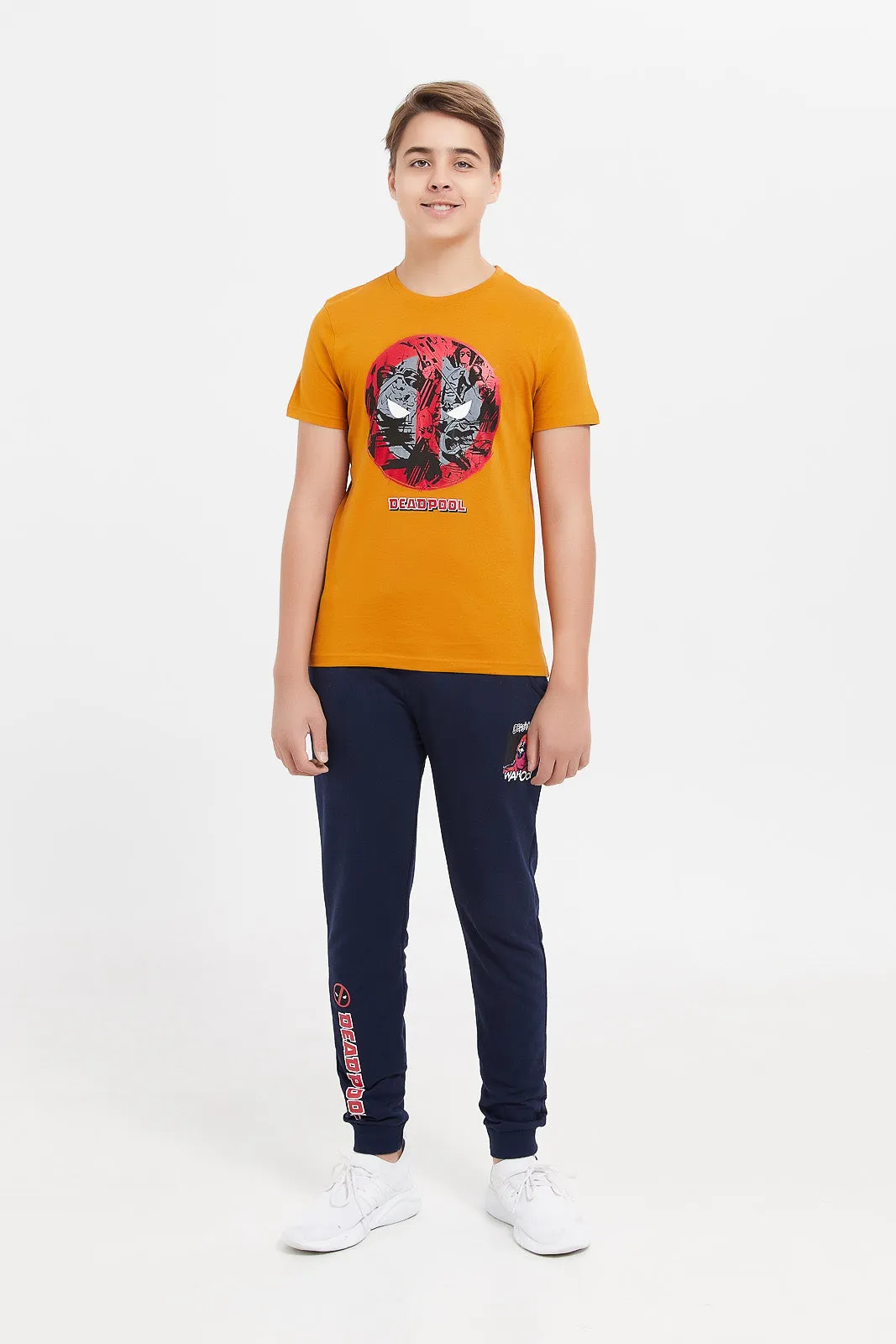 Senior Boys Mustard Deadpool T-Shirt