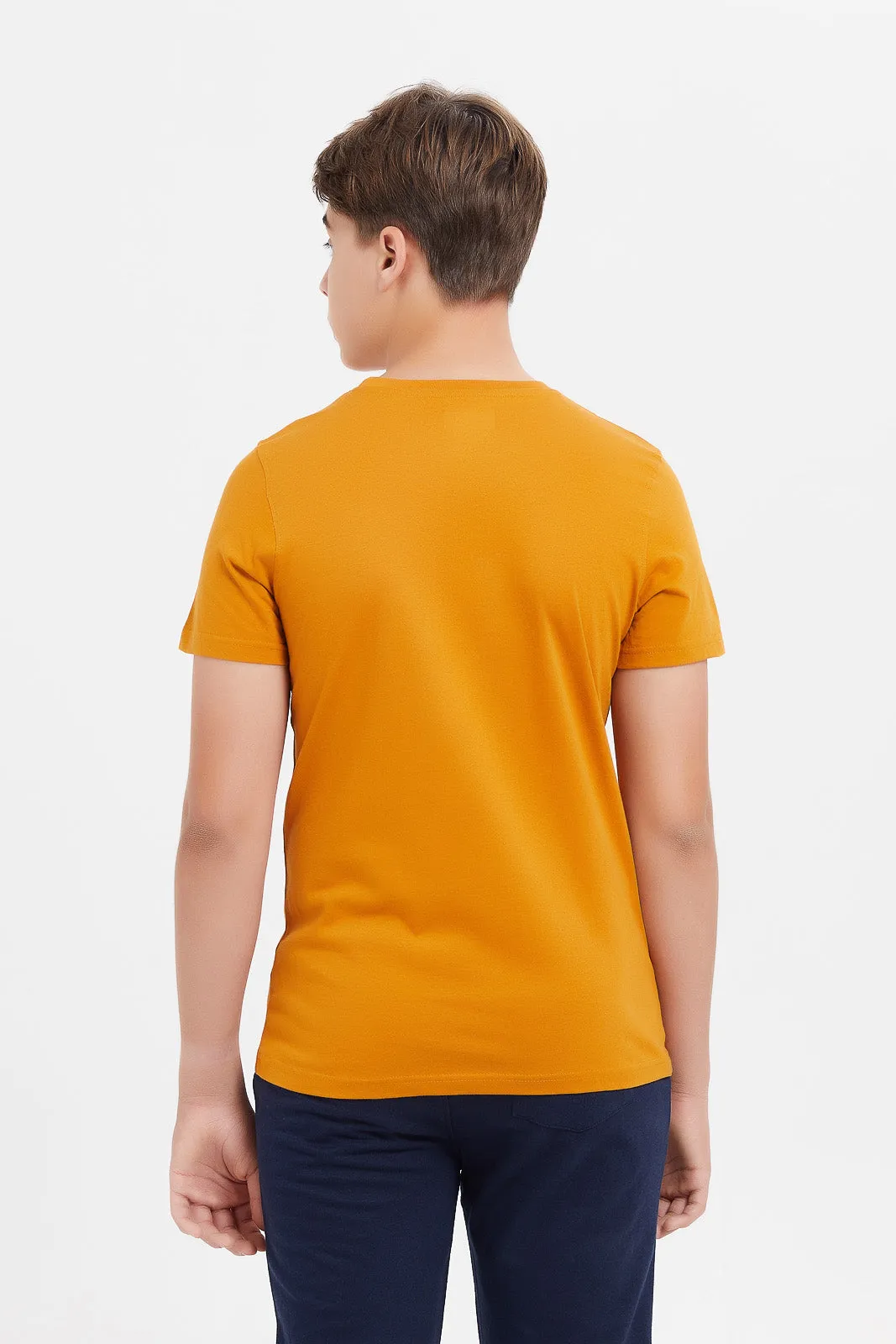 Senior Boys Mustard Deadpool T-Shirt