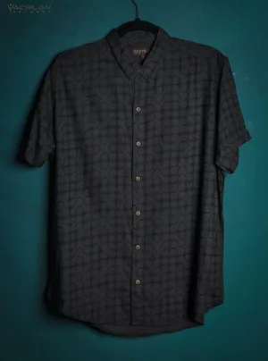 Shirt Men Half Sleeves / Viscose - Grey DOBLE TETRIS