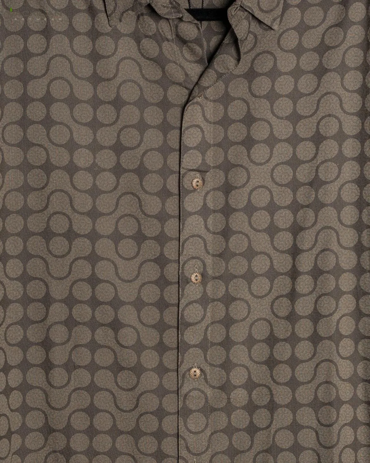 Shirt Men Half Sleeves / Viscose - Screenprint - Sand TETRIS