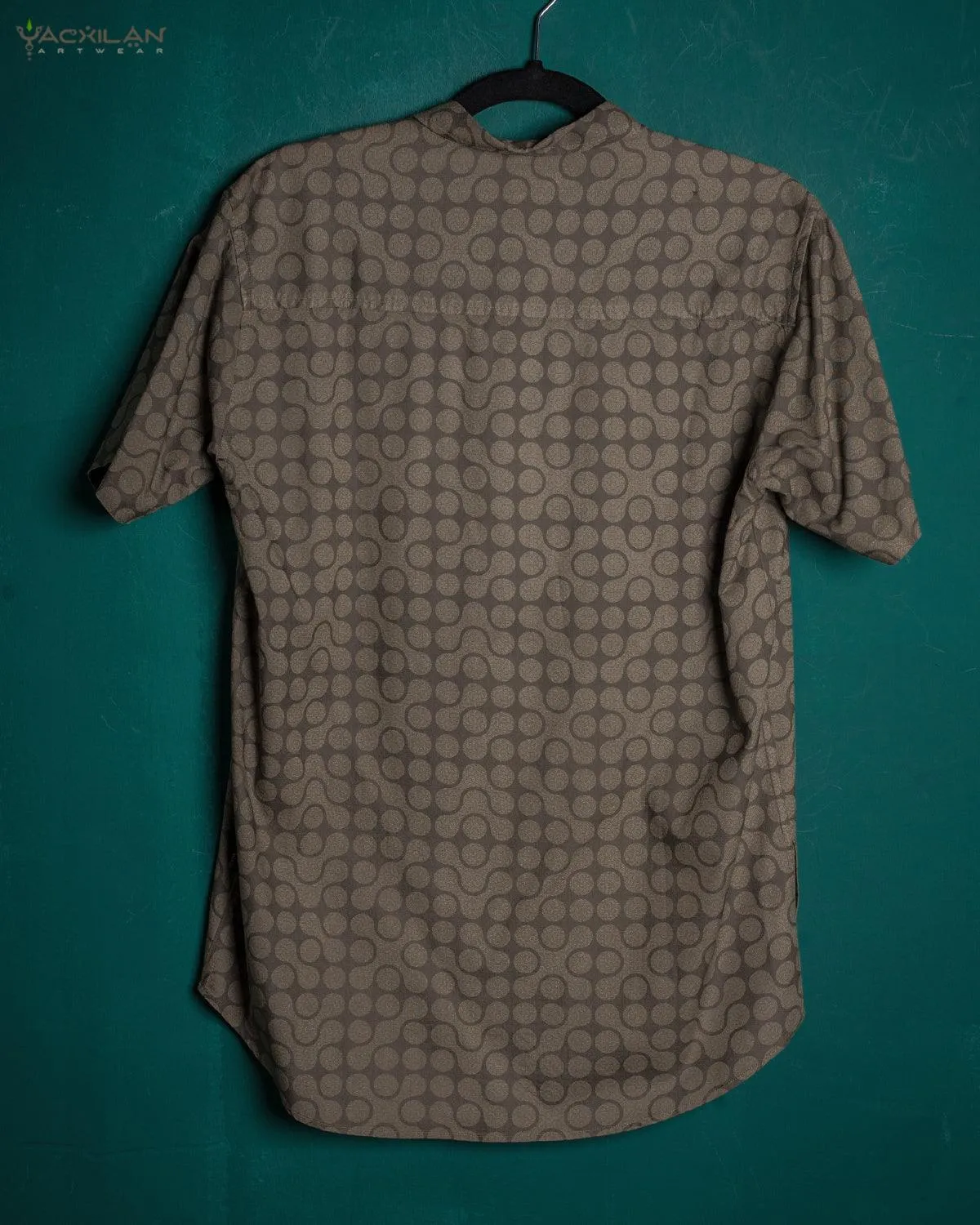 Shirt Men Half Sleeves / Viscose - Screenprint - Sand TETRIS