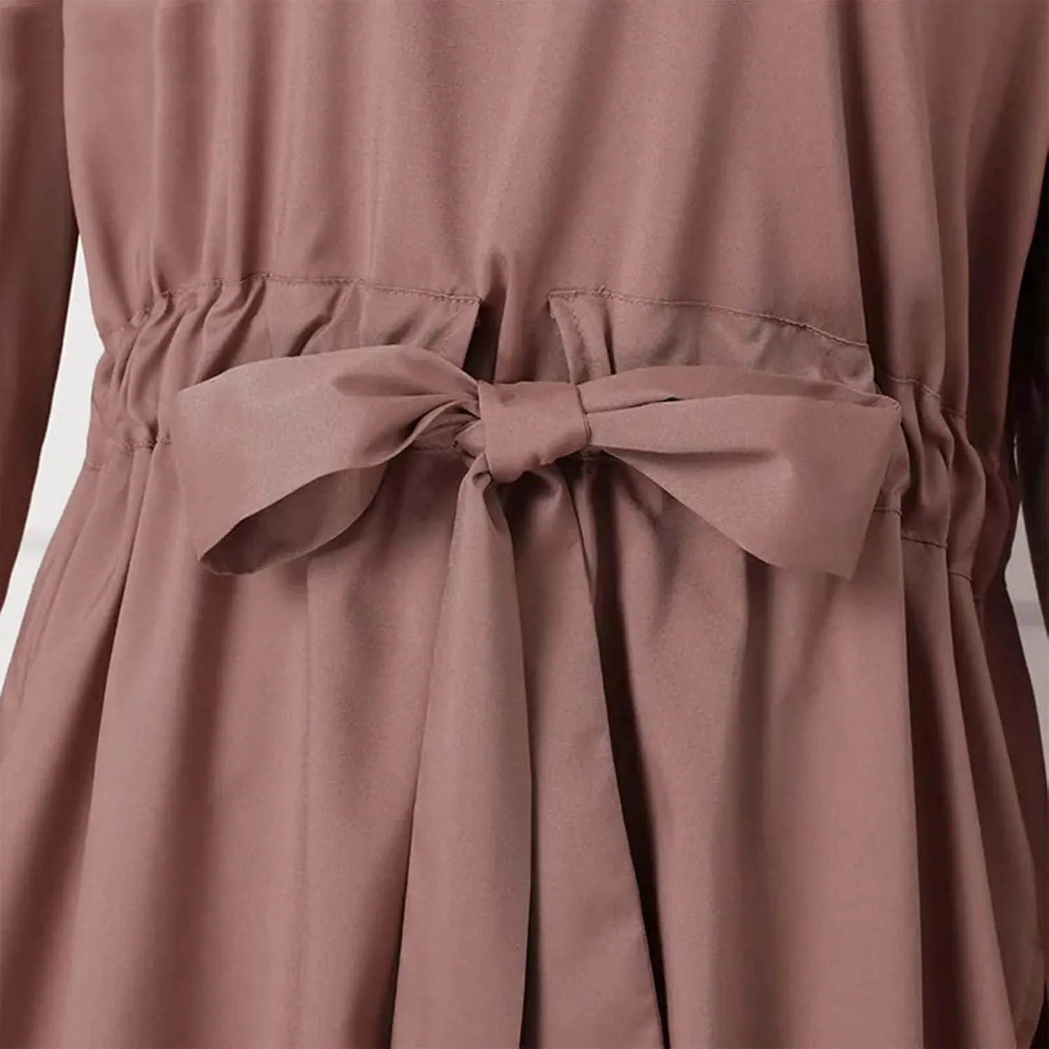 Stylish Women's Trousers Suit Elegant Drawstring Waist Top with Wide Leg Palazzo Pants Set for Modern Muslim